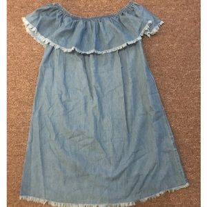 Off the Shoulder Jean Dress